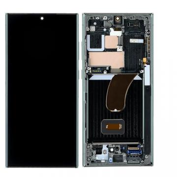 Écran Complet Vitre Tactile LCD SOFT OLED avec chassis Samsung Galaxy S23 Ultra (S918) Vert Compatible pour les Versions Inférieures à Android 15